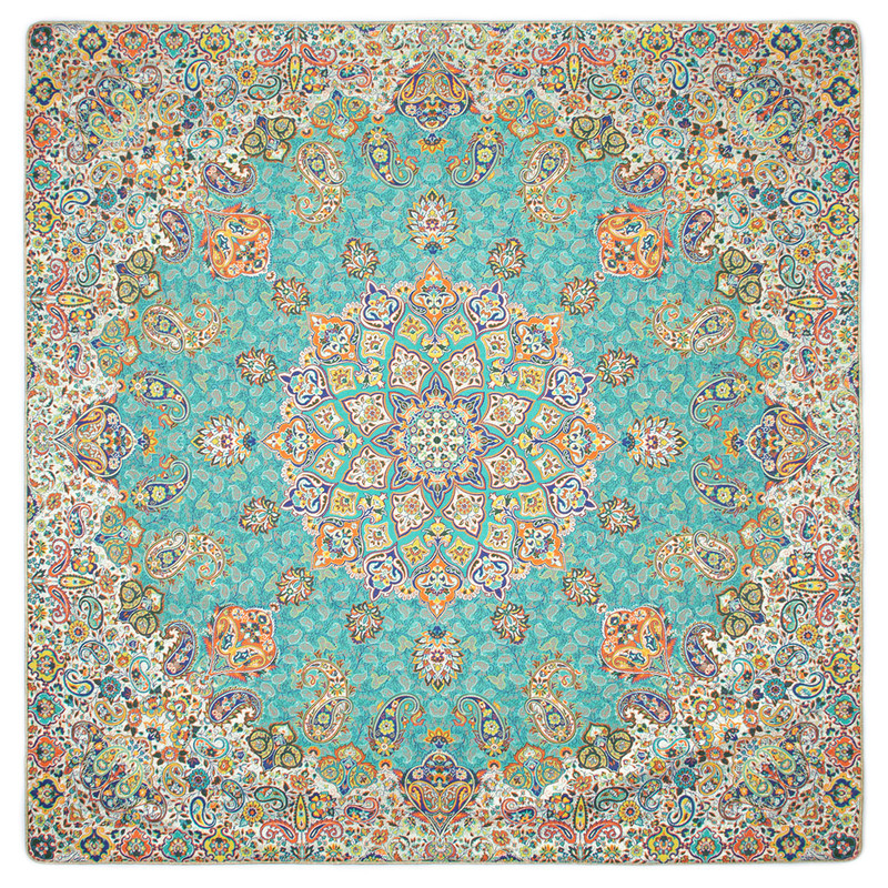 رومیزی ترمه رضایی طرح ماندانا مدل مربع