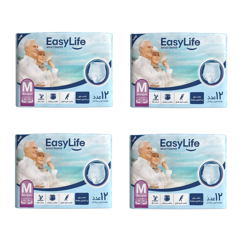 پوشینه شورتی بزرگسال ایزی لایف مدل 360 سایز متوسط بسته 4 عددی