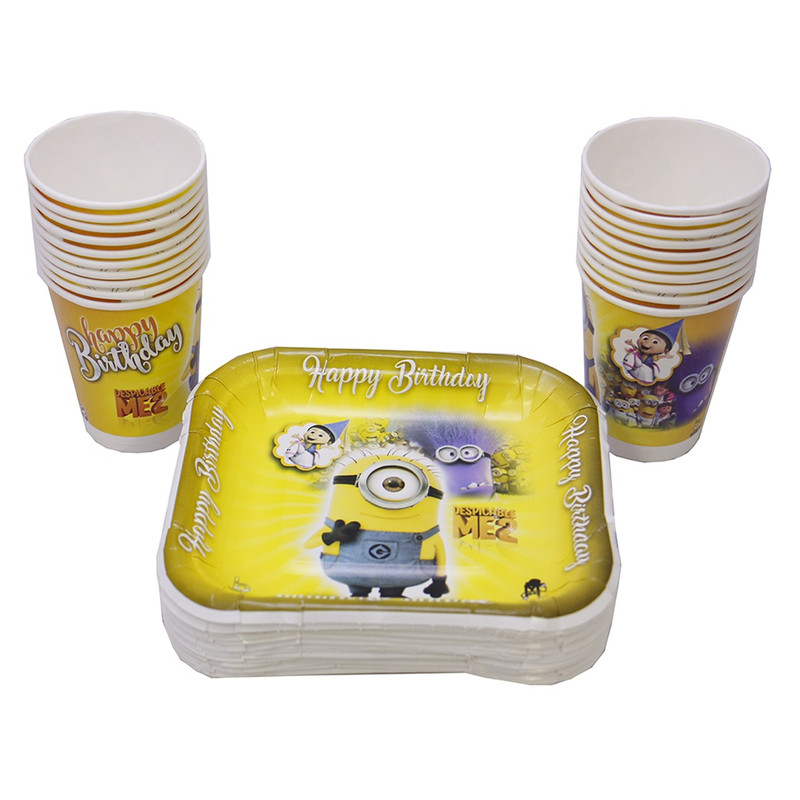 ظرف و لیوان ایرسا مدل Minions بسته 20 عددی