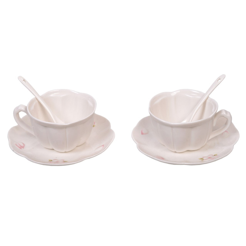 ست6 پارچه 2 نفره چای خوری خانه سفید مدل گلبرگ