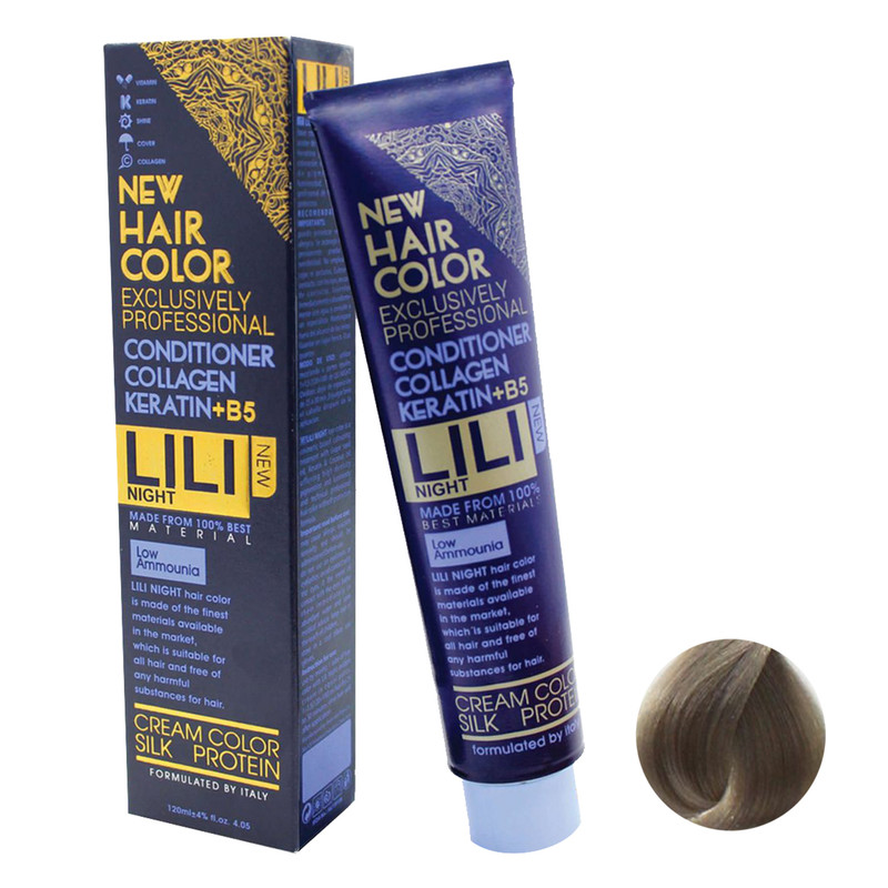 رنگ مو لی لی نایت مدل B5 شماره A8 حجم 120 میلی لیتر رنگ بلوند خاکستری روشن