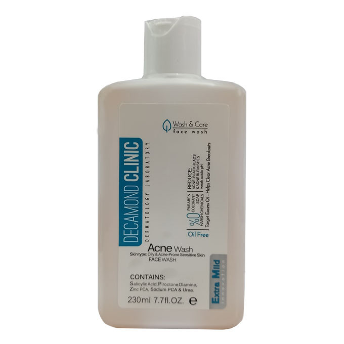 خرید و قیمت ژل شستشو صورت دکاموند کلینیک مدل آکنه حجم 230 میلی لیتر