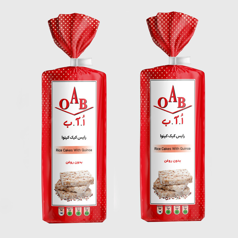 رایس کیک کینوا بدون روغن اُ آ ب - 100 گرم بسته 2 عددی