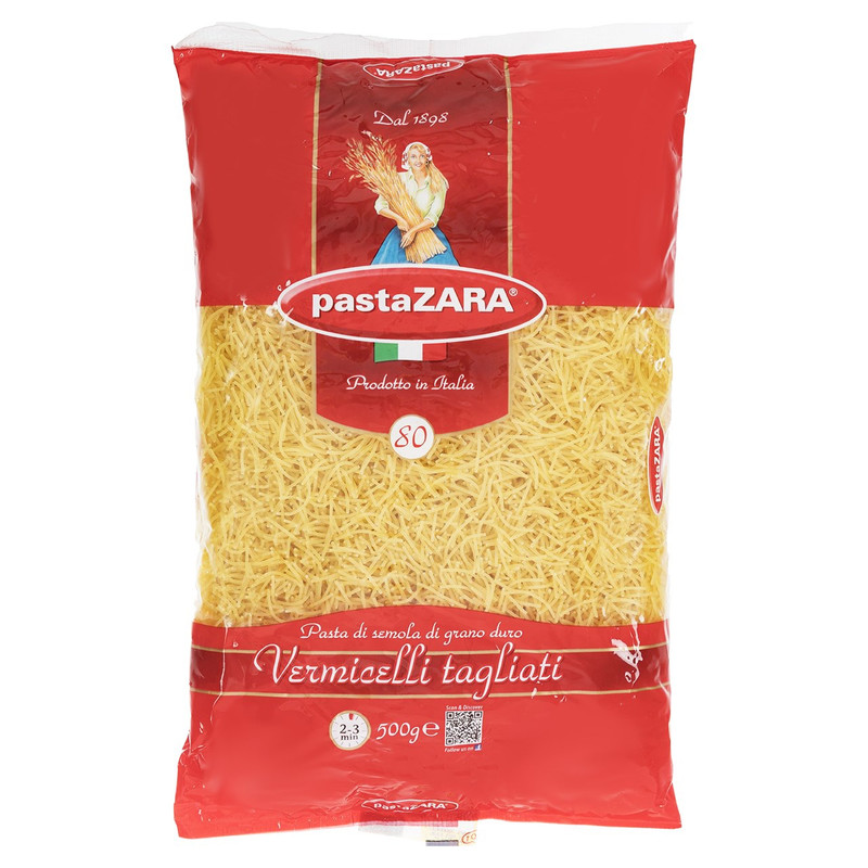 خرید و قیمت رشته فرنگی پاستا زارا مدل Vermicfi Tagiiati مقدار 500 گرمی