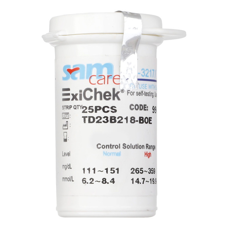 خرید و قیمت نوار دستگاه تست قند خون سامکر مدل 3217-4224 بسته 25 عددی