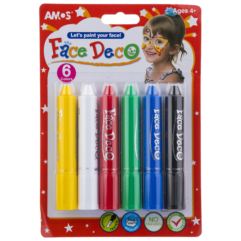 پاستل گریم صورت آموس مدل Face Deco بسته 6 رنگ