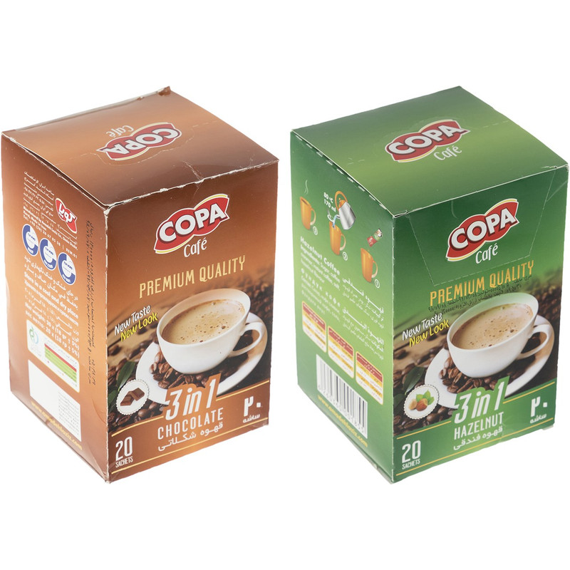 قهوه فوری فندقی و شکلاتی کوپا - 20 ساشه 18 گرمی