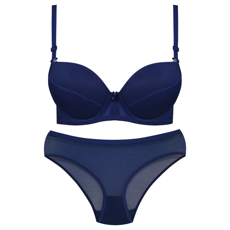 خرید و قیمت ست شورت و سوتین زنانه لنا مدل فنردار بند متحرک کاپ اسفنجی کد 4961 رنگ سرمه ای