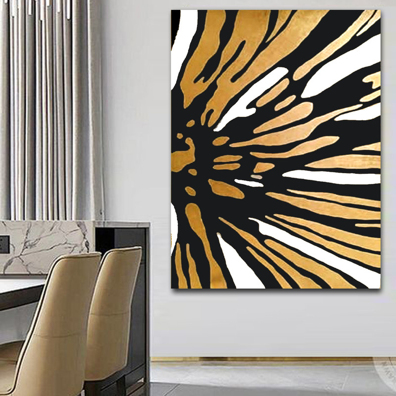 تابلو نقاشی ورق طلا مدل گل کد 560