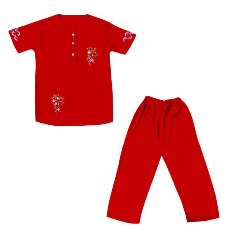 ست تونیک و شلوار زنانه مدل ابر و بادی گل کد D