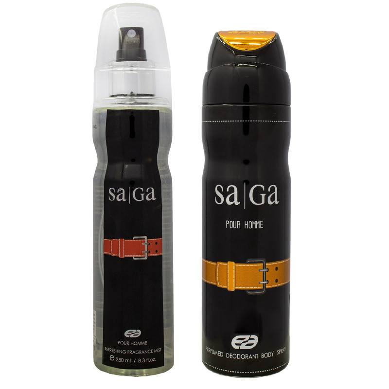 خرید و قیمت بادی اسپلش مردانه عماد آرا مدل Saga حجم 250 میلی لیتر به همراه اسپری بدن مردانه عماد آرا مدل Saga حجم 200 میلی لیتر