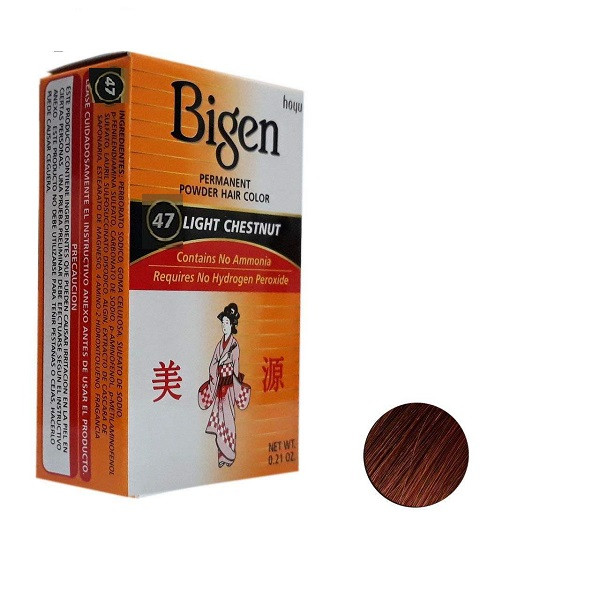 خرید و قیمت رنگ مو پودری بیگن شماره 47 وزن 6 گرم رنگ بلوطی تیره