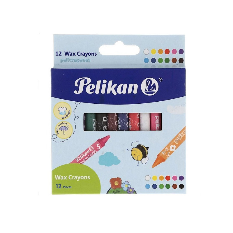 مداد شمعی 12 رنگ پلیکان مدل واکس کرایون کد 131887