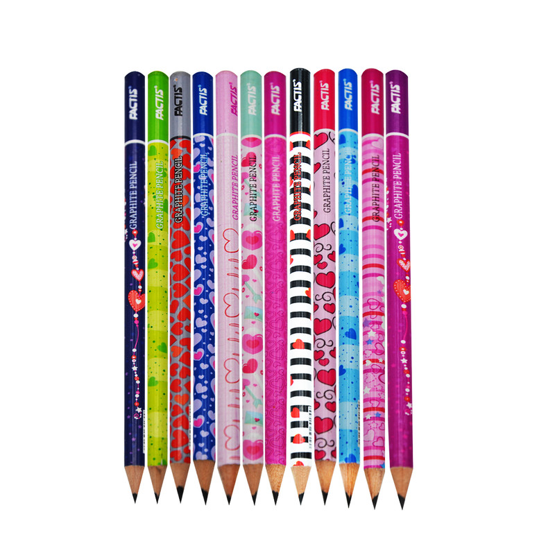 مداد مشکی فکتیس طرح قلب کد 013 مجموعه 12 عددی