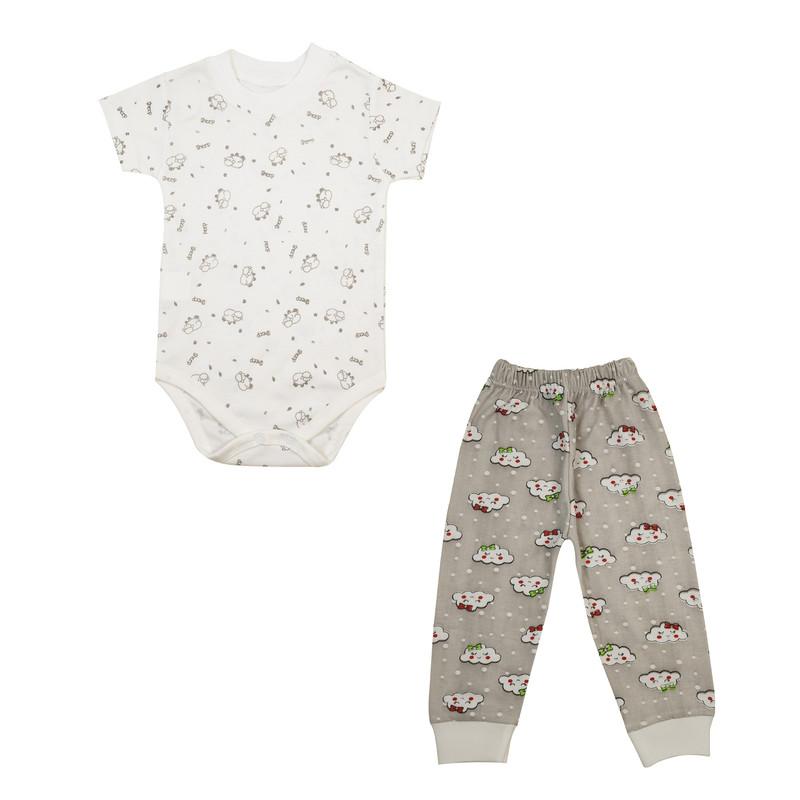 ست بادی و شلوار نوزادی سپیدپوش کد 1403112402