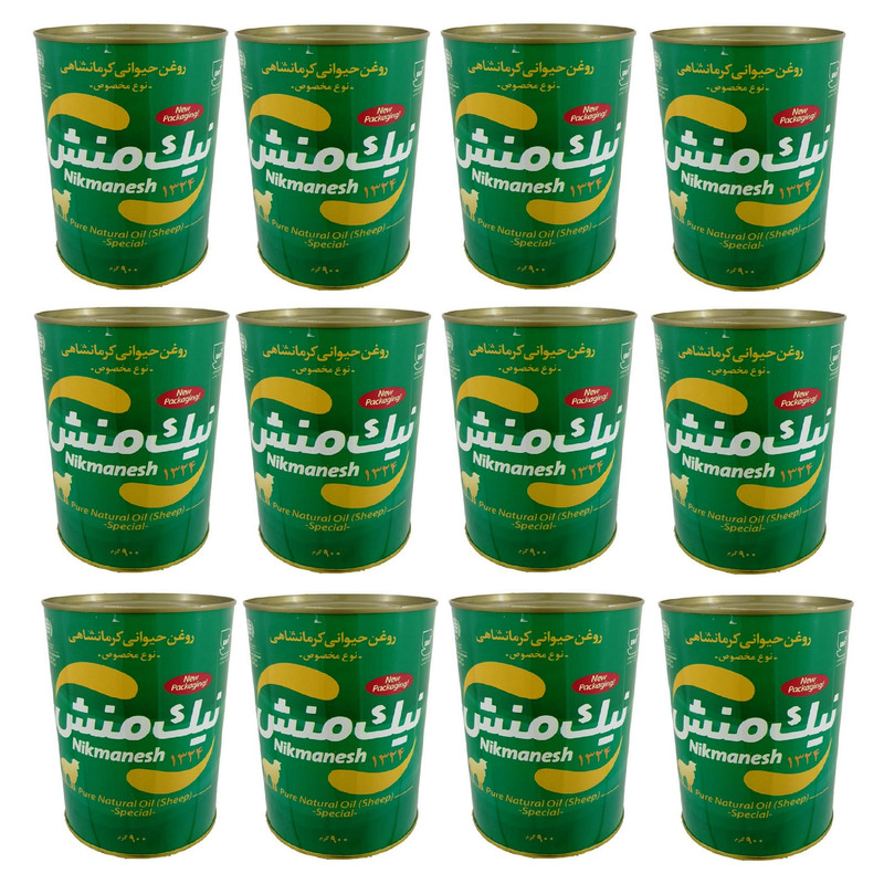 روغن حیوانی گوسفندی نیک منش - 900 گرم بسته 12 عددی