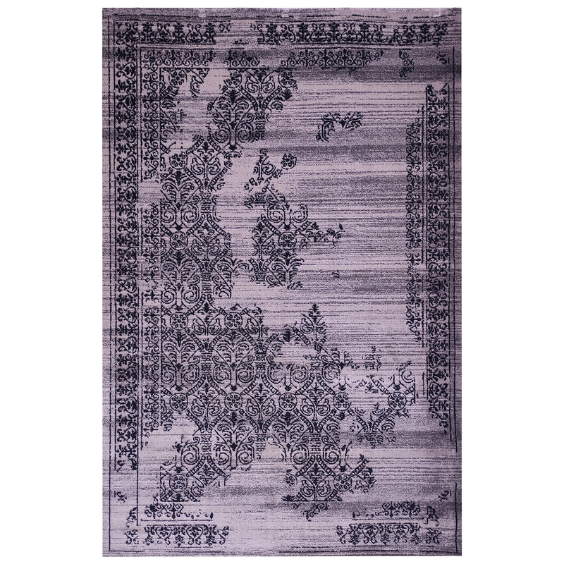 فرش ماشینی زمرد مشهد کد 601 زمینه طوسی روشن