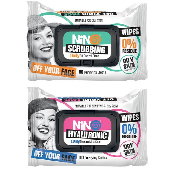 خرید و قیمت دستمال مرطوب نینو مدل SCRUBBING بسته 50 عددی به همراه دستمال مرطوب نینو مدل HYALURONIC بسته 50 عددی