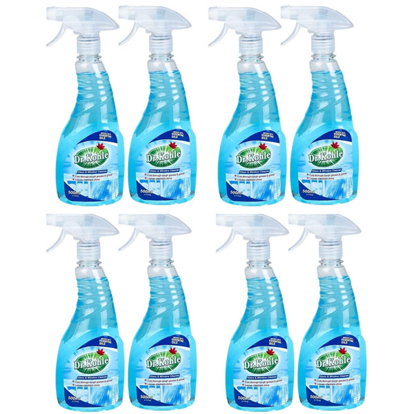 شیشه پاک کن دکتر کوهله مدل پایه الکلی حجم 500 میلی لیتر مجموعه 8 عددی