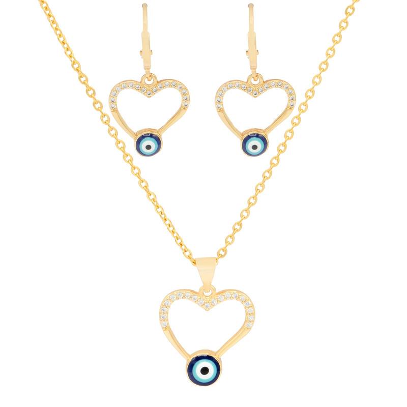 خرید و قیمت نیم ست زنانه زد جی جولری مدل چشم نظر