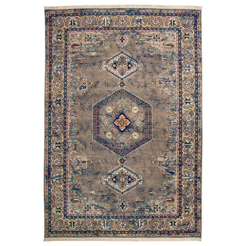 فرش ماشینی مرینوس طرح فارس کد 600107 زمینه خاکستری