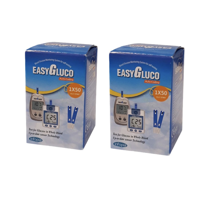 نوار تست قند خون اینفوپیا مدل ایزی گلوکو مجموعه دو عددی