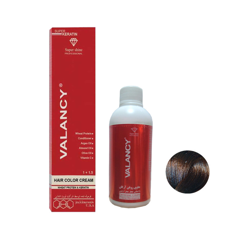 کیت رنگ مو والانسی شماره CW7 حجم 100 میلی لیتر رنگ بلوند دارچینی متوسط