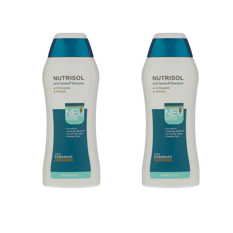 خرید و قیمت شامپو ضد شوره مو نئودرم مدل Nutrisol حجم 300 میلی لیتر بسته 2 عددی
