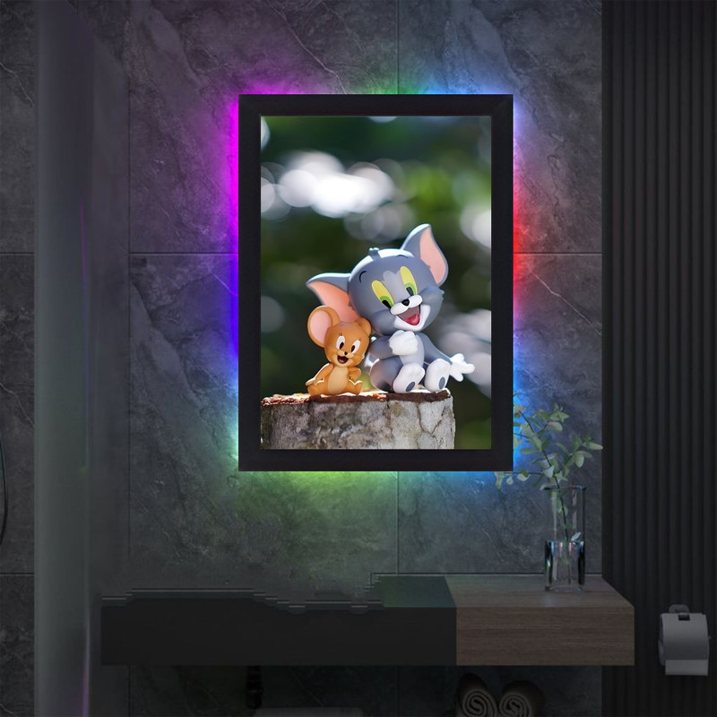 تابلو نوری طرح تام و جری مدل کنترلی مولتی کالر RGB