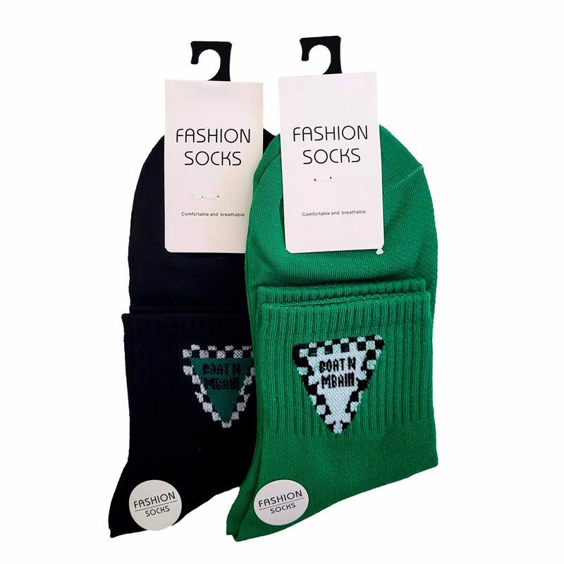 جوراب دخترانه مدل نیم ساق کش انگلیسی کد 2-01206 بسته 2 عددی