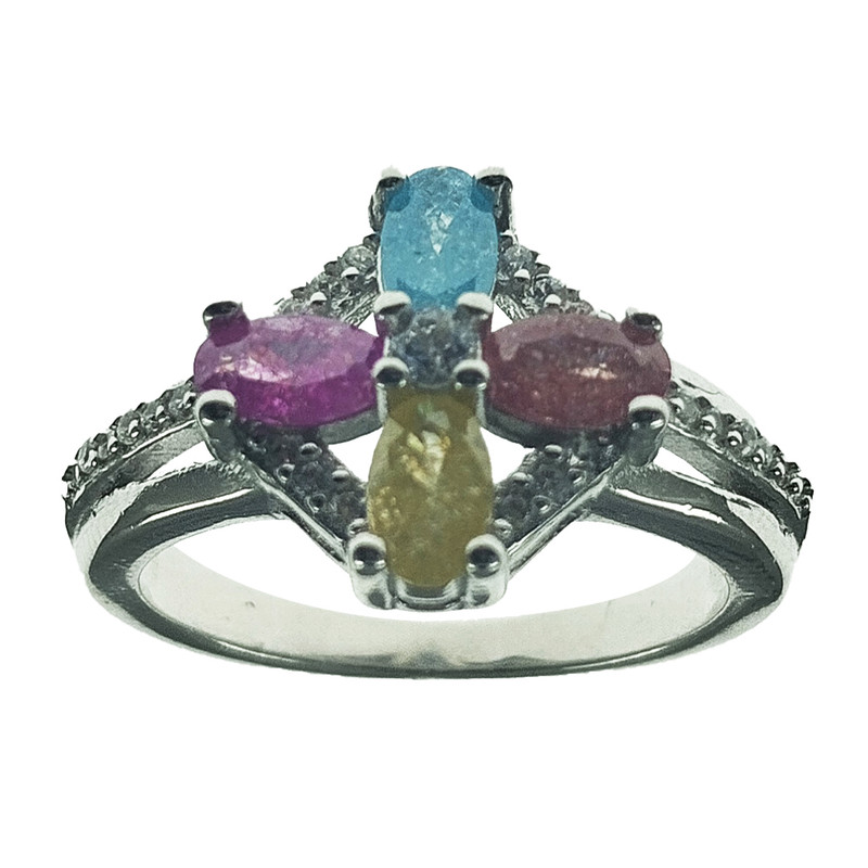 انگشتر نقره زنانه سلین کالا مدل چندجواهر کد 41