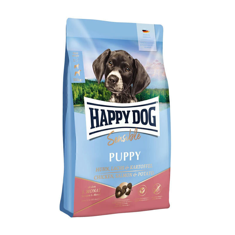 غذای خشک سگ هپی داگ مدل پاپی طعم مرغ و ماهی و سیب زمینی وزن 4000 گرم