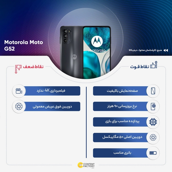 گوشی موبایل موتورولا مدل Moto G52 دو سیم کارت ظرفیت 128 گیگابایت و رم 6 گیگابایت 9