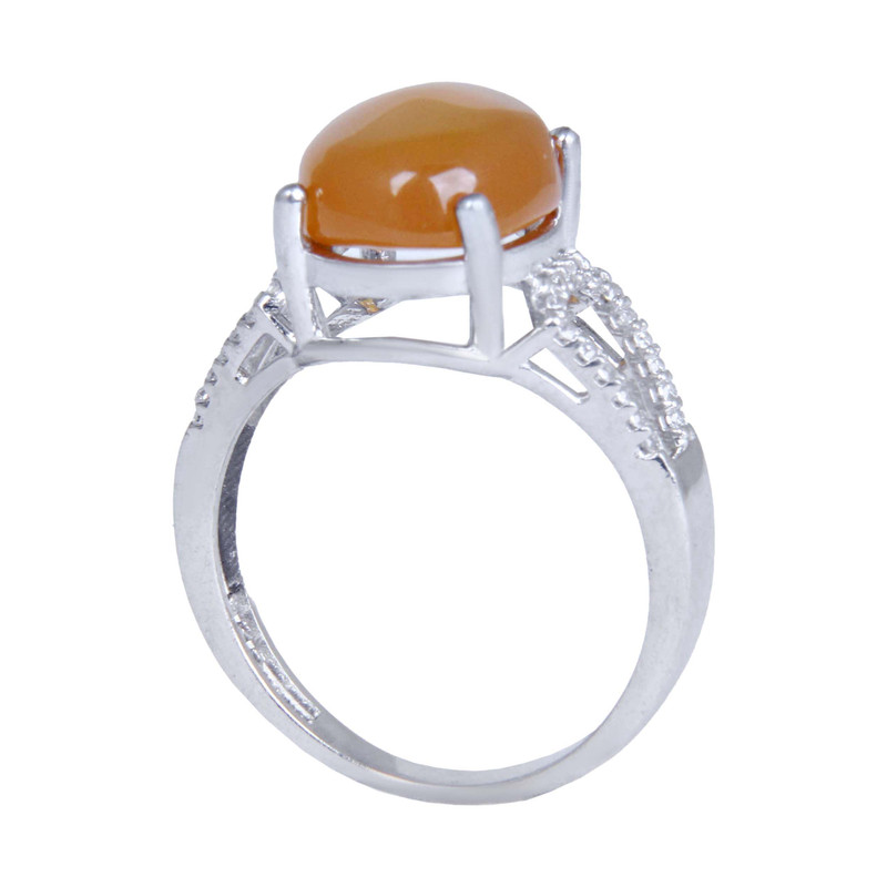 انگشتر نقره زنانه مدل عقیق یمنی پرتغالی رکاب آبکاری رادیوم کد AWR_1917