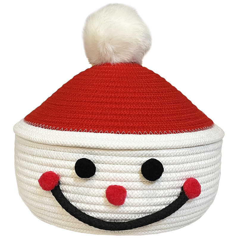 خرید و قیمت سبد قیطان دوزی طرح آدم برفی کلاه دار کد W81