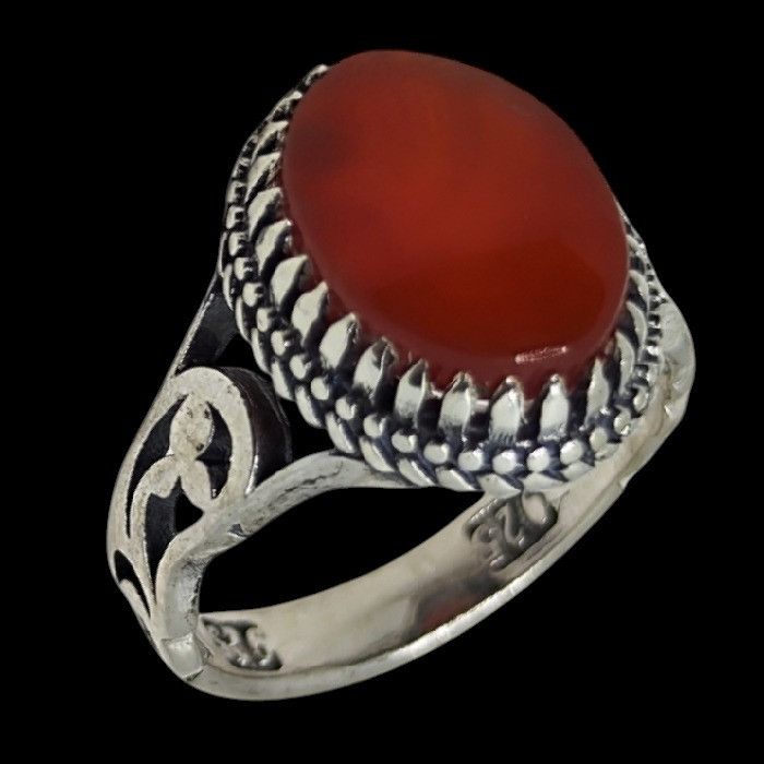 خرید و قیمت انگشتر نقره مردانه مدل سنگ عقیق یمانی رکاب دست ساز کد 9600