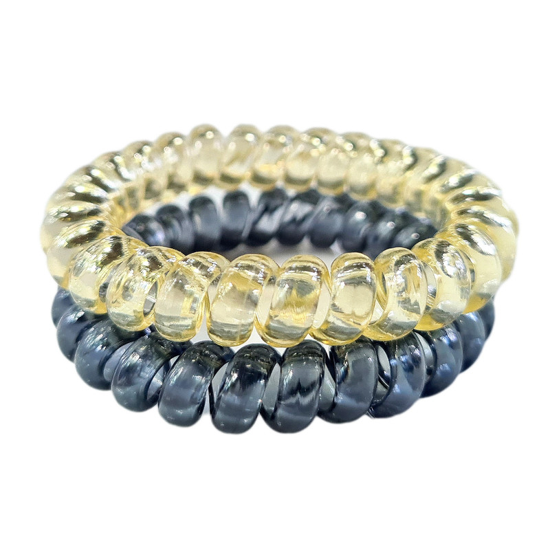 کش مو زنانه مدل سیم تلفنی شفاف کد 5005 brg بسته 2 عددی