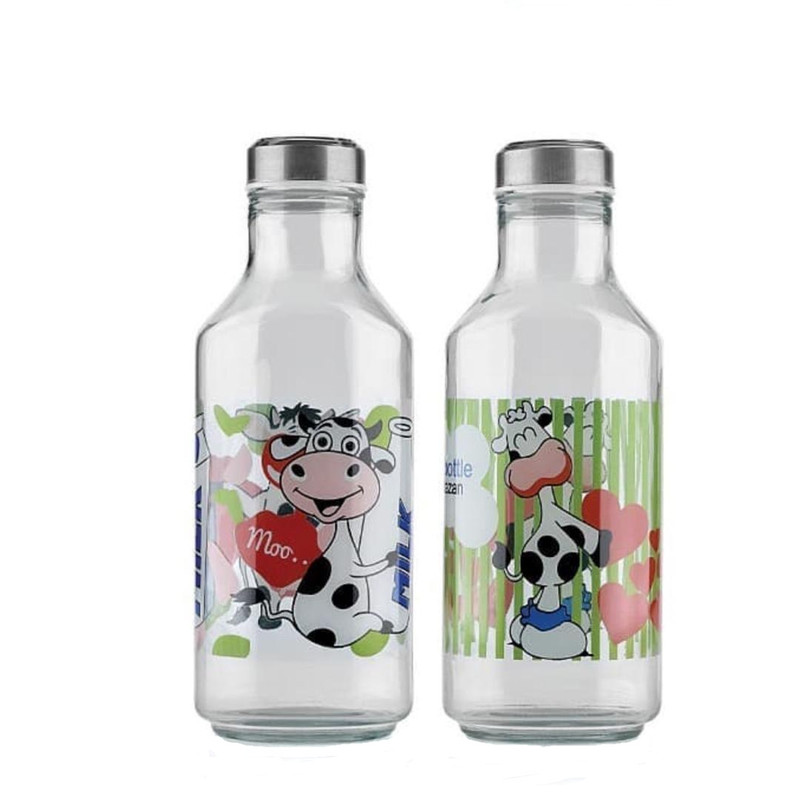 خرید و قیمت بطری شیر پیشتازان مدل گلدار مجموعه 2 عددی