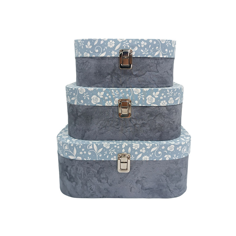 جعبه هدیه مدل چمدانی طرح ابر و باد کد 001 بسته 3 عددی