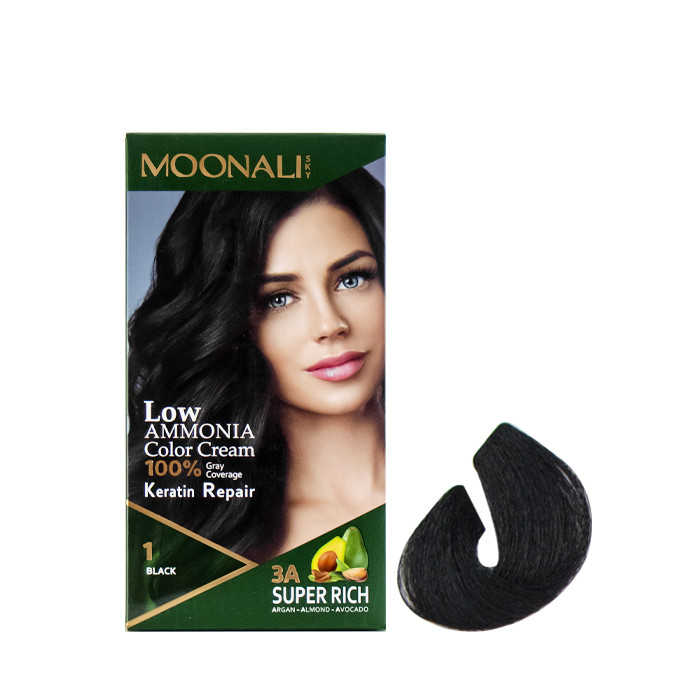 خرید و قیمت کیت رنگ مو مونالی اسکای شماره 1 حجم 100 میلی لیتر رنگ مشکی