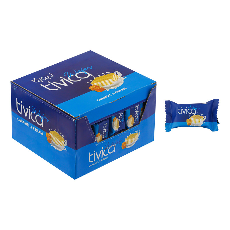 خرید و قیمت ویفر با کرم طعم دار و کارامل تیویکا - 900 گرم