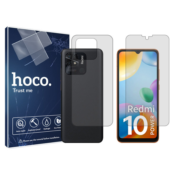 خرید و قیمت محافظ صفحه نمایش شفاف هوکو مدل HyGEL مناسب برای گوشی موبایل شیائومی Redmi 10 Power به همراه محافظ پشت گوشی