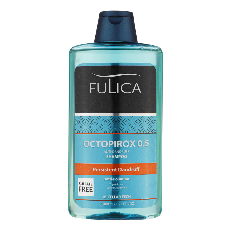 شامپو مو ضد شوره فولیکا مدل OCTOPIROX 0.5 مناسب موهای آسیب دیده حجم 400 میلی لیتر
