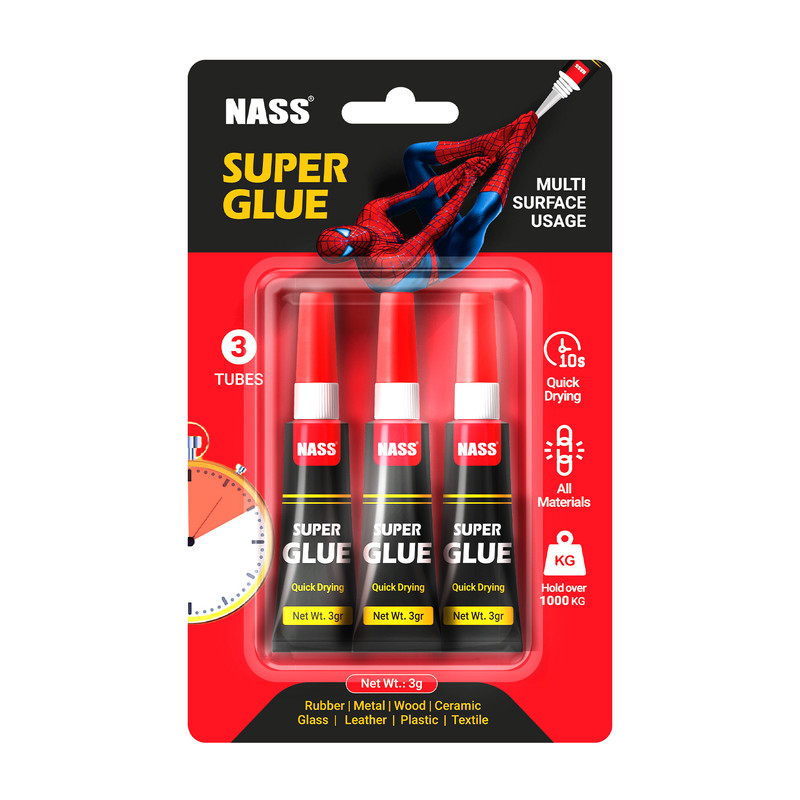 چسب فوری ناس مدل اسپایدرمن حجم 3 میلی لیتر بسته 3 عددی