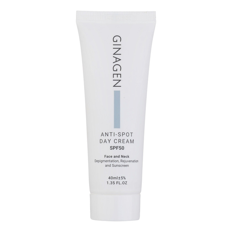 کرم ضد آفتاب بدون رنگ ژیناژن SPF 50 مدل Anti Spot مناسب پوستهای حجم میلیلیتر