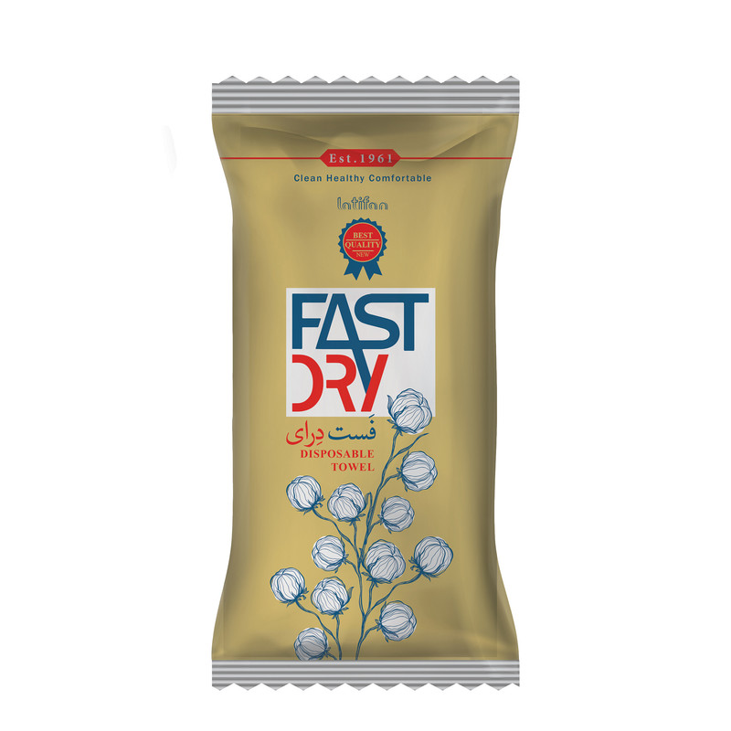 حوله یکبار مصرف لطیفان مدل FAST DRY سایز 40x80 سانتی متر بسته 100عددی