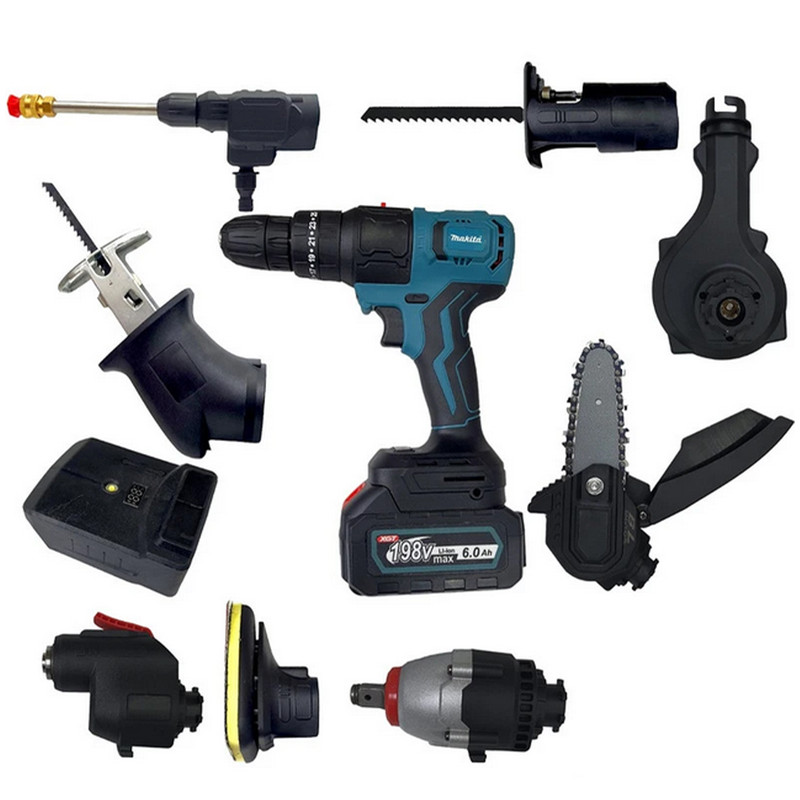 دریل چند کاره شارژی مدل 6AH-198V مجموعه 18 عددی