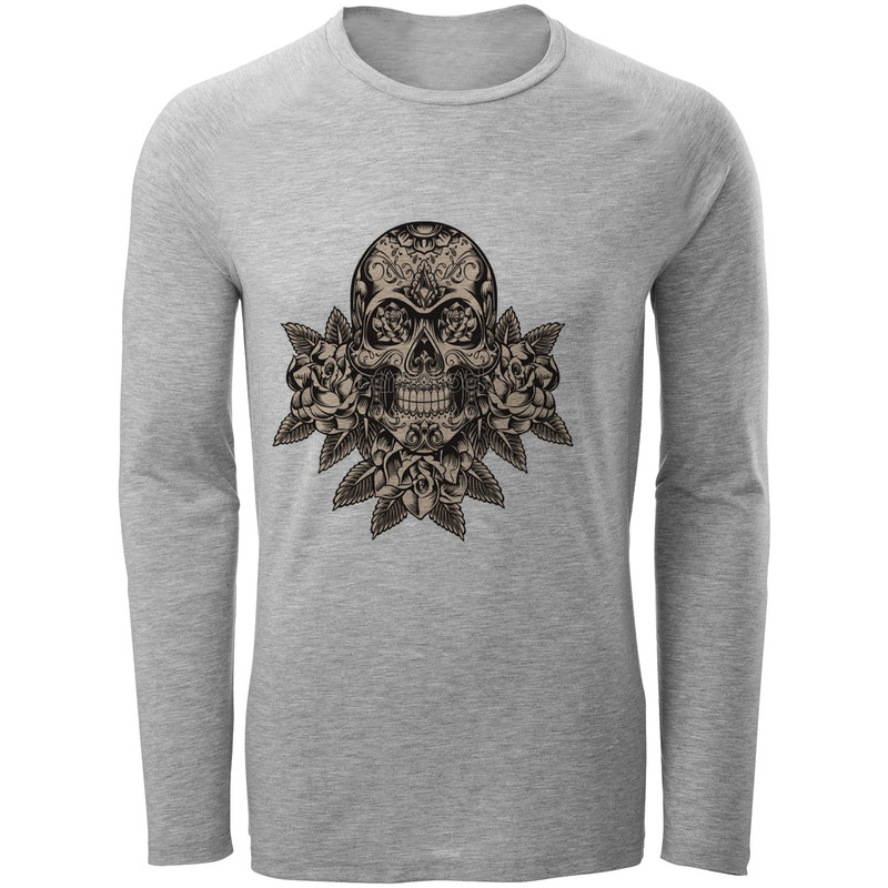 تی شرت آستین بلند مردانه طرح اسکلت مدل S04