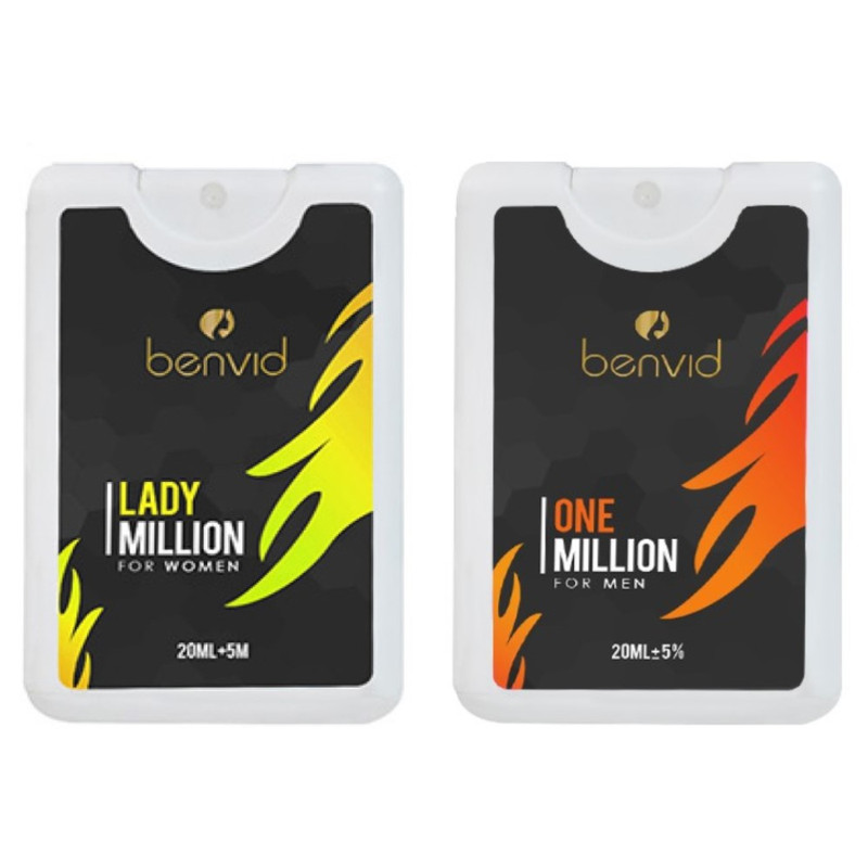 خرید و قیمت عطر جیبی مردانه بنوید مدل وان میلیون حجم 20 میلی لیتر به همراه عطر جیبی زنانه مدل لیدی میلیون حجم 20 میلی لیتر