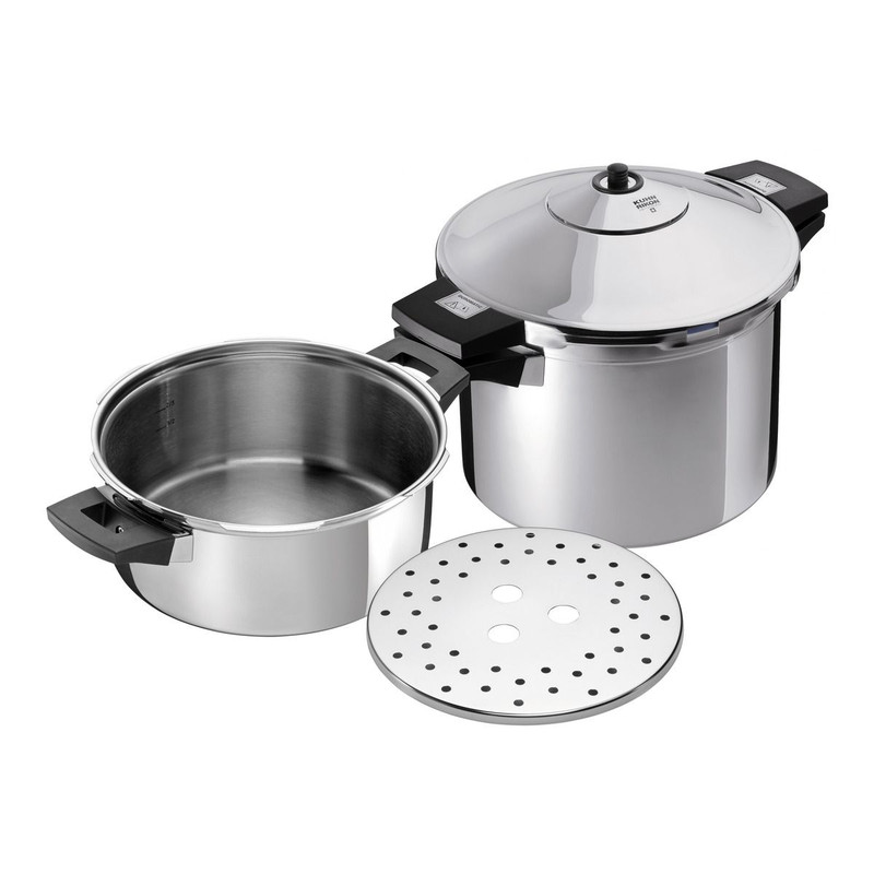 زودپز دوقلو کن ریکن مدل 3013inox گنجایش 6 و 4 لیتر